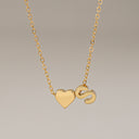 Heart Initial Necklace A to Z, Dainty Gold Letter Necklace for Women