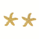 Starfish Stud Earrings for Women, Gold Beach Earrings
