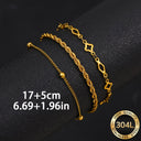 Chain Bracelet Set of 3, 304L Stainless Steel, 18K Gold Plated or Silver
