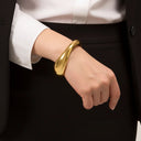 Rosa Sculpted Gold Bangle, view 6