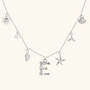 Noelle Initial Necklace with Sea Charms, view 38