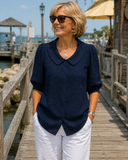 Demi floral blouse with round collar and relaxed fit