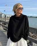 Jemima waffle knit top with cowl neck and oversized fit, view 2