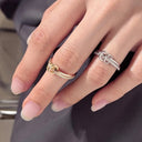 Briar Two-Tone Gold Stacked Ring, view 4