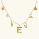 Noelle Initial Necklace with Sea Charms, view 12