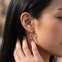 Kenna Gold Double Hoop Earrings, view 6