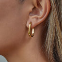 Hana Gold Hoop Earrings Set, view 6