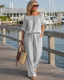 Elke knit two-piece set with drawstring waist