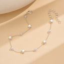 Star and Pearl Bracelet for Women, Dainty Chain, Silver or Gold