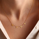 Letter Name Necklace, Custom Name in Spaced Gold Letters on a Chain, 1 to 10 Letters