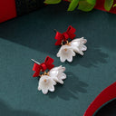 Holly Bow Flower Earrings