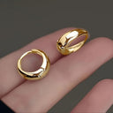Gold Hoop Earrings for Women, Glossy Teardrop Huggie Hoops