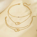 Interlocking Hoop Necklace and Bracelet Set, Layered Jewellery Set, Gold or Silver