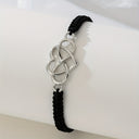 Infinity Love Bracelet, Adjustable Black Braided Cord Bracelet for Women