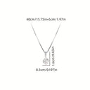 Cubic Zirconia Teardrop Pendant Necklace, Silver Sparkle Necklace for Women