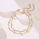 Bead Chain Bracelet Set of 2, Gold or Silver Stacking Bracelets