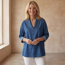 ANADASA RETRO DENIM TOP