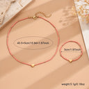 Heart Bead Necklace and Bracelet Set, Black, White or Red Stretch Jewellery Set