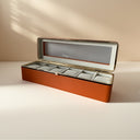 Emilia 6 Compartment Watch Organiser Box with Clear Lid, view 5