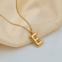 Initial Necklace A to Z, Bubble Letter Necklace, 18K Gold Plated Stainless Steel