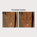 Star Layered Necklace for Women, Multi Layer Pendant Chain, Gold or Silver