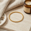 Gold Bead Bracelet for Women, 18K Gold Plated, Minimalist
