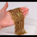 Cross Chain Bracelet for Women, 304L Stainless Steel, 18K Gold Plated or Steel