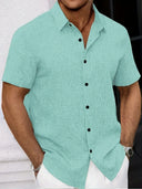 Coolum Men's Short Sleeve Linen Blend Shirt, view 47
