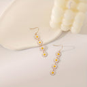 Daisy Earrings for Women, Long Flower Drop Earrings, White or Yellow