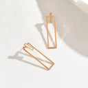 Front Back Earrings for Women, Rectangle Bar Earrings, Gold, Silver or Black