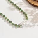 Boho Bead Necklace, Handmade Glass Bead Necklace, Green, Blue, Rose or Khaki
