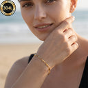 Cross Chain Bracelet for Women, 304L Stainless Steel, 18K Gold Plated or Steel