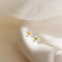 Daisy Stud Earrings for Women, Small Silver Flower Studs
