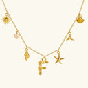 Noelle Initial Necklace with Sea Charms, view 13