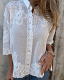 Van Elst Mode® | CHIQUE KANTEN GEBORDUURDE BLOUSE