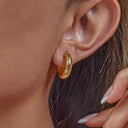 Hana Gold Hoop Earrings Set, view 3