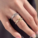 Briar Two-Tone Gold Stacked Ring, view 5