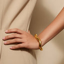 Wilma Asymmetrical Gold Bangle, view 4