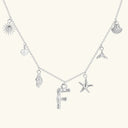 Noelle Initial Necklace with Sea Charms, view 39