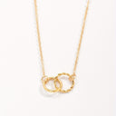 Double Circle Necklace for Women, Gold Interlocking Circle Pendant