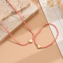 Heart Bead Necklace and Bracelet Set, Black, White or Red Stretch Jewellery Set