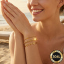 Chain Bracelet Set of 3, 304L Stainless Steel, 18K Gold Plated or Silver