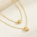 Double Layer Drop Necklace for Women, Dainty Layered Necklace, Gold or Silver