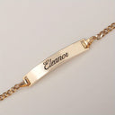 Engraved Name Bar Bracelet, Cuban Link Chain, 18K Gold Plated Stainless Steel, Gold or Silver