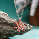 Snowflake Necklace for Women, Cubic Zirconia Pendant, Silver, Gold or Rose Gold