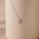 Flower Tag Pendant Necklace, 18K Gold Plated Floral Necklace, Gold or Silver