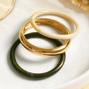 Bangle Set of 3 for Women, Vintage Stacking Bangles, Green or Multicolour