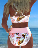 Elsbeth floral contrast print bikini set, view 4