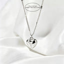 Heart Necklace for Women, 316 Stainless Steel, Hypoallergenic, Gold or Silver