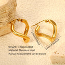 Twisted Hoop Earrings, 304 Stainless Steel, Gold, Unisex